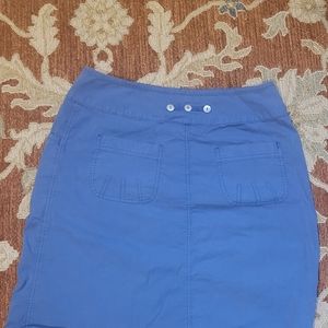 Fresh Produce fast dry coastal blue skirt with starfish button detail. EUC
